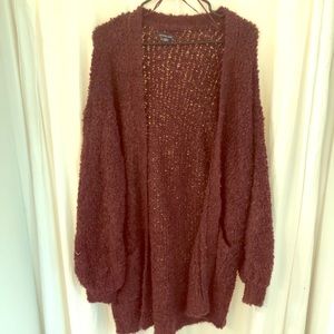 Burgundy oversized cardigan!